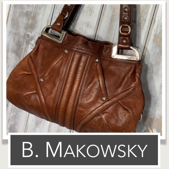 b. makowsky Brown Leather Shoulder Bag - Picture 3 of 10